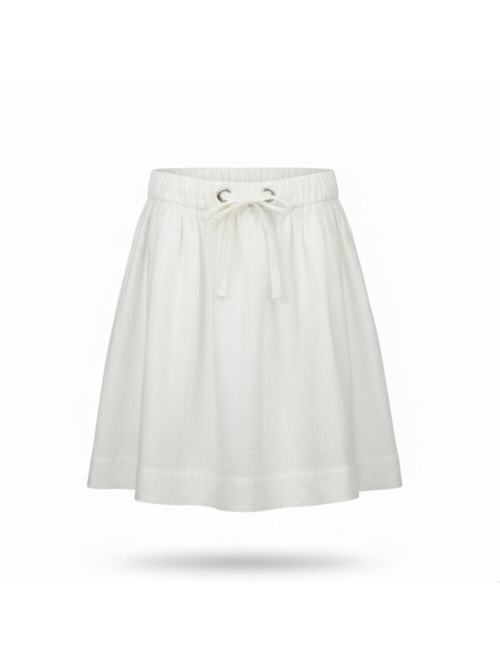 J.Crew Womens White Linen Skirt W/ Cotton Lining Drawstring Waist Size 2